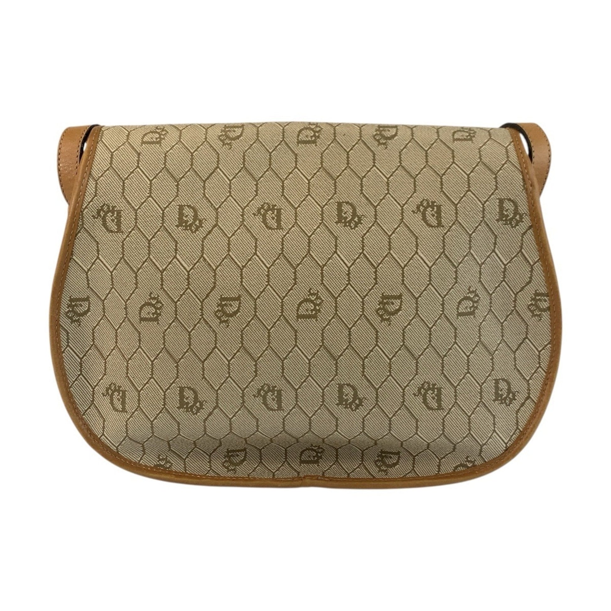 Christian Dior Beige Brown Pvc Leather Pochette Shoulder Bag  