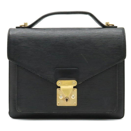 LOUIS VUITTON Epi Monceau Second Bag Handbag Noir Black Missing Key M52122