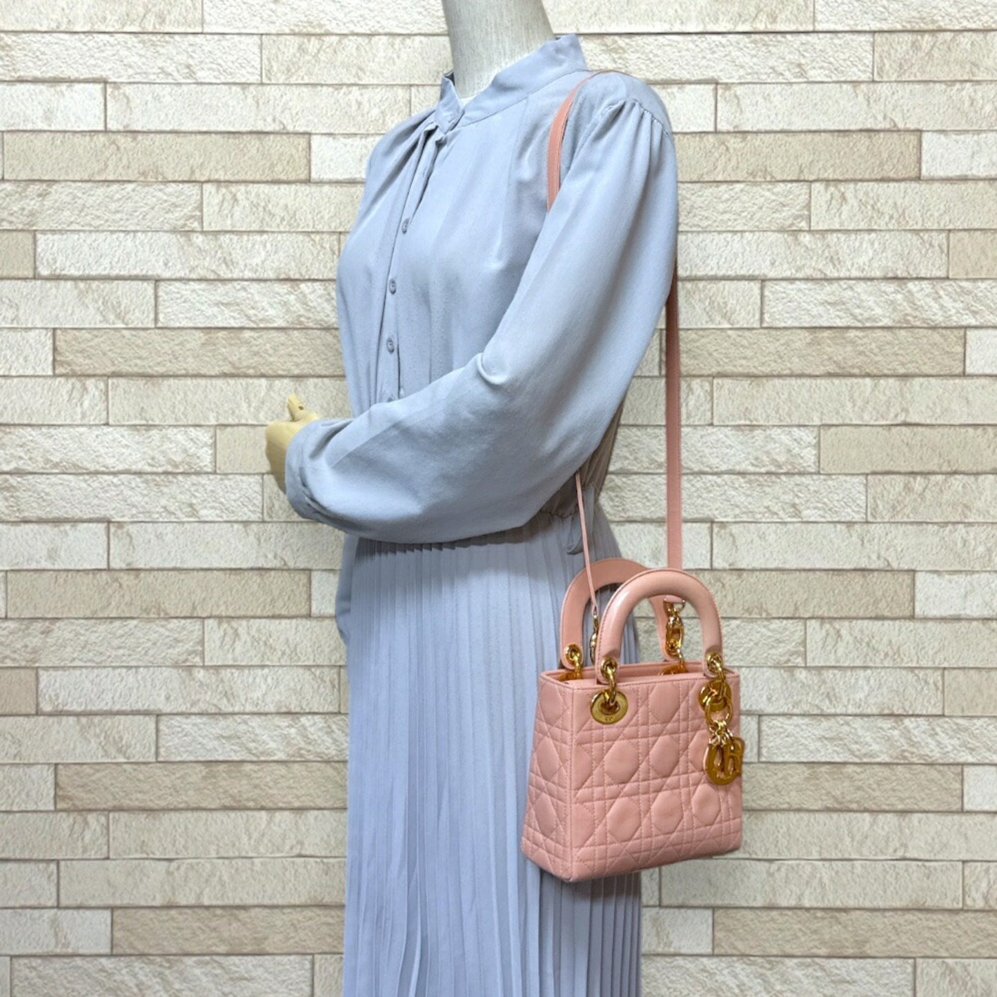 Christian Dior Pink Leather Shoulder Bag  