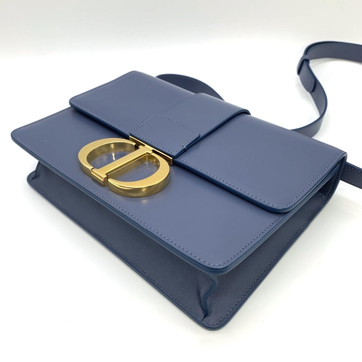 Christian Dior Blue Leather Shoulder Bag  