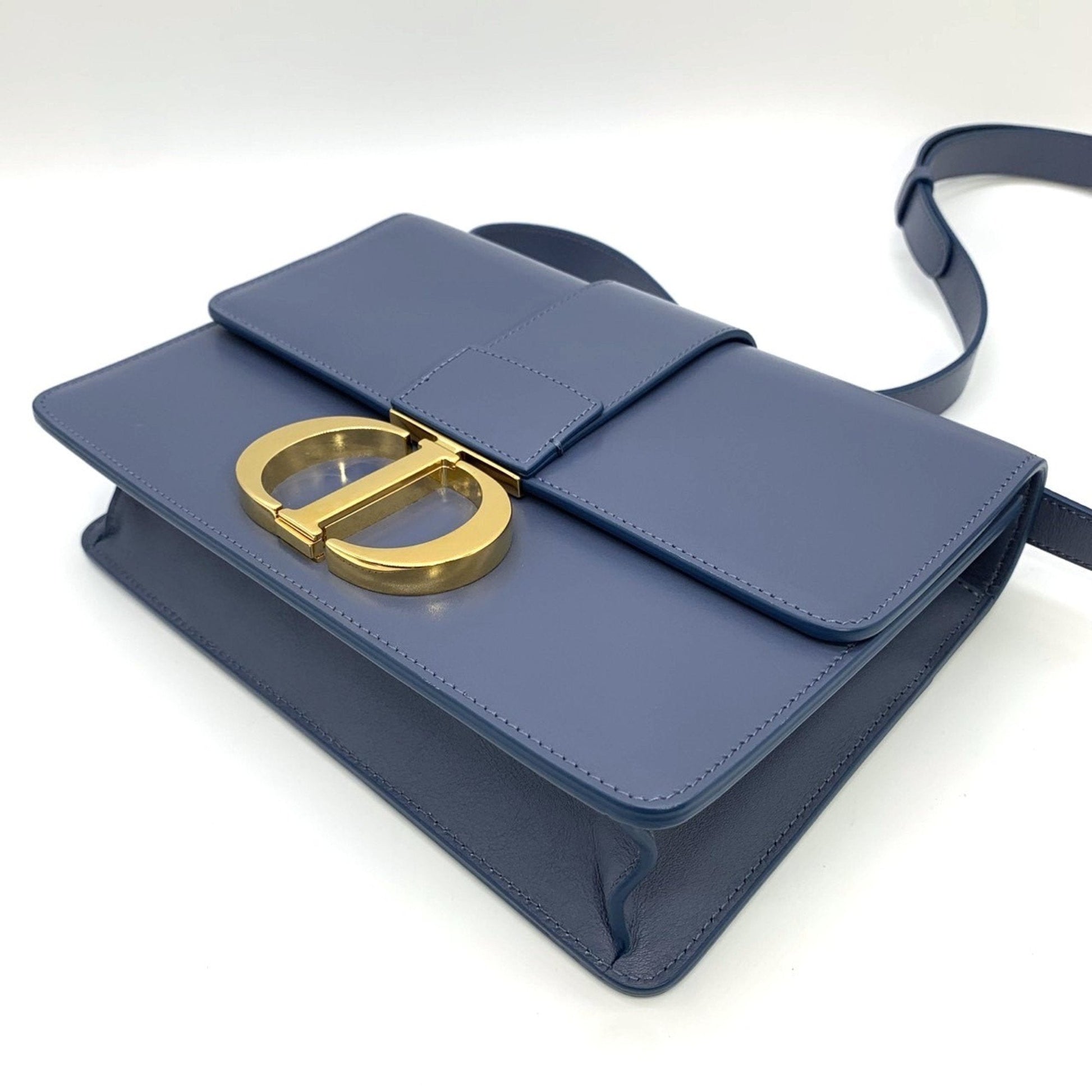 Christian Dior Blue Leather Shoulder Bag  