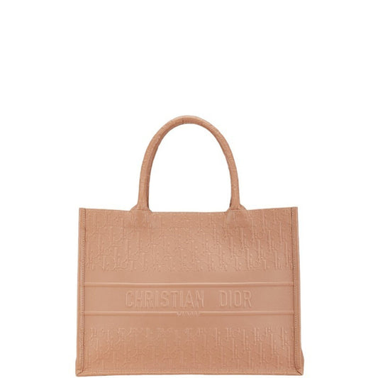 Christian Dior Pink Beige Leather Handbag Tote Bag  