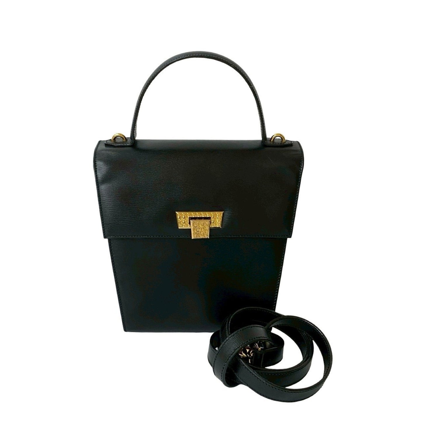 Christian Dior Black Leather Handbag Shoulder Bag  