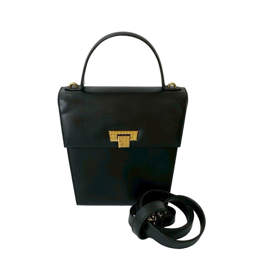 Christian Dior Black Leather Handbag Shoulder Bag  