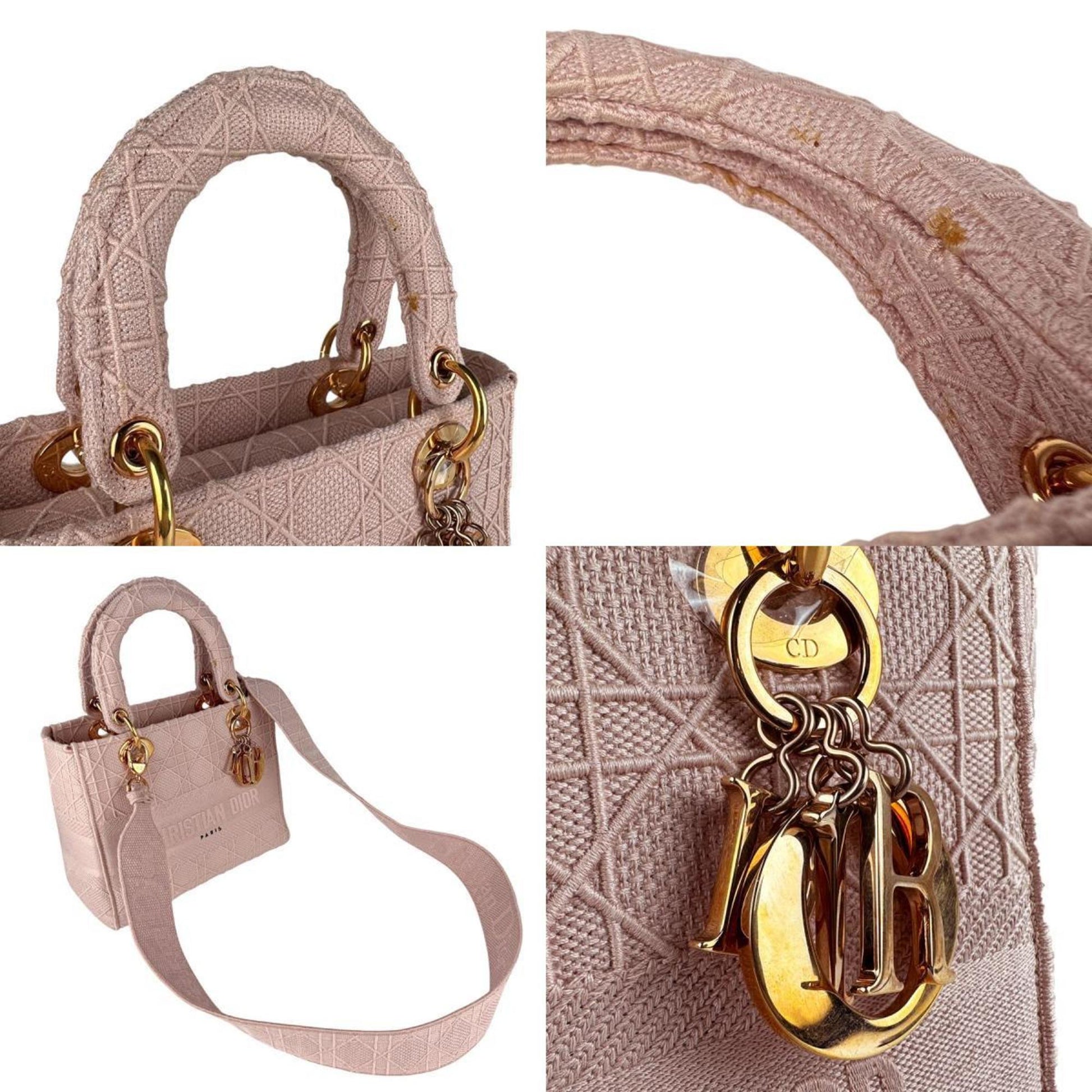 Christian Dior Pink Canvas Handbag Shoulder Bag  