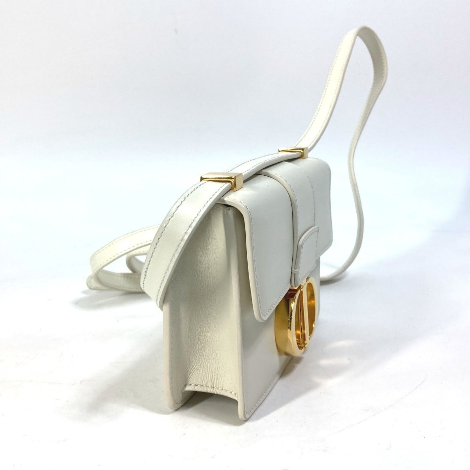 Christian Dior White Leather Pochette Pouch Shoulder Bag  
