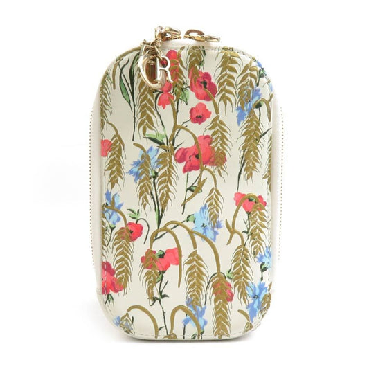 Christian Dior Ivory Multi-Color Leather Pouch  