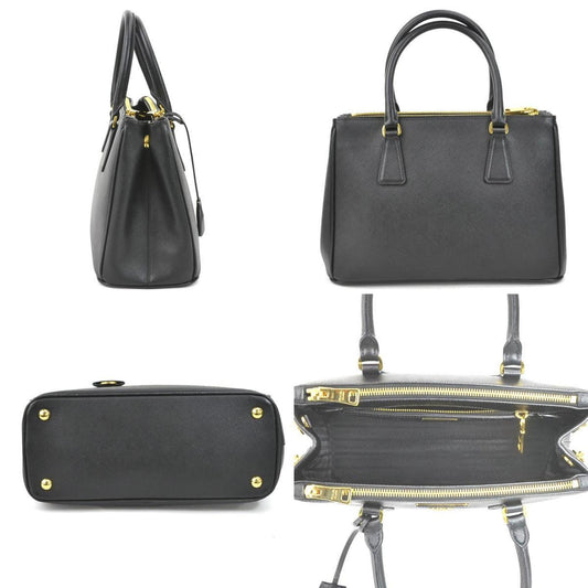 Prada handBag shoulder Bag SAFFIANO LUX calf black ladies