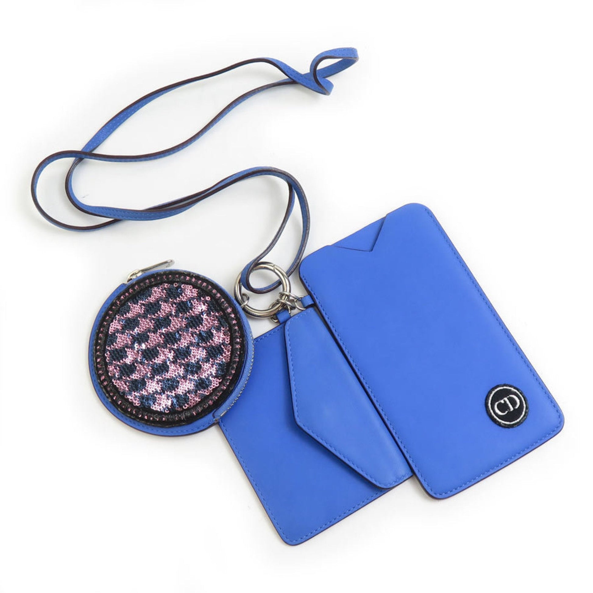 Christian Dior Blue Purple Leather Pouch  