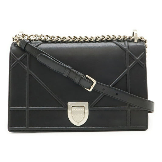 Christian Dior Black Leather Clutch Bag Shoulder Bag  