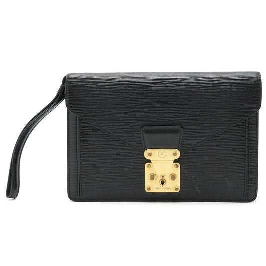LOUIS VUITTON Epi Pochette Serie Dragonne Second Bag Noir Black Key Missing M52612