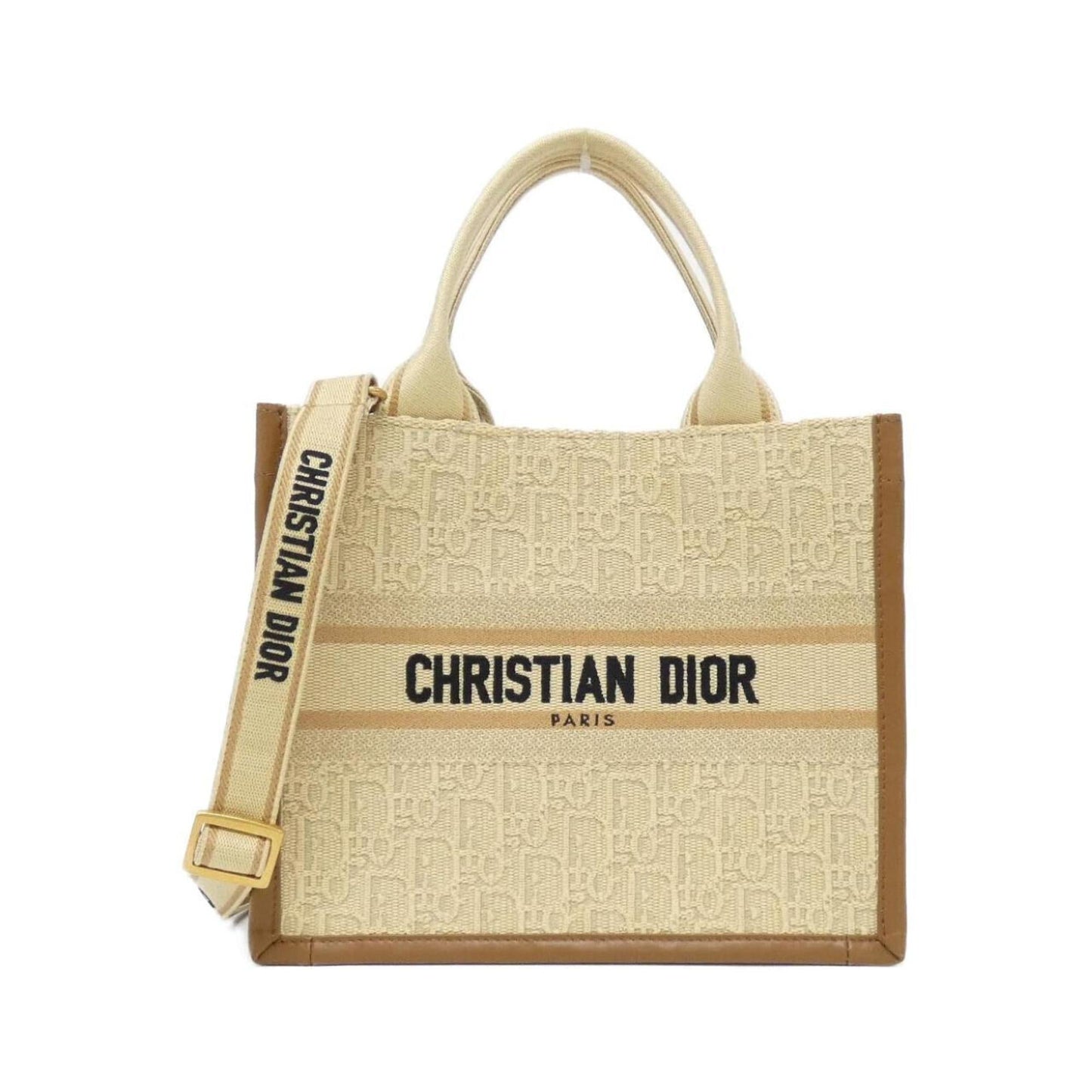 Christian Dior Beige Brown Camel Raffia Leather Handbag  