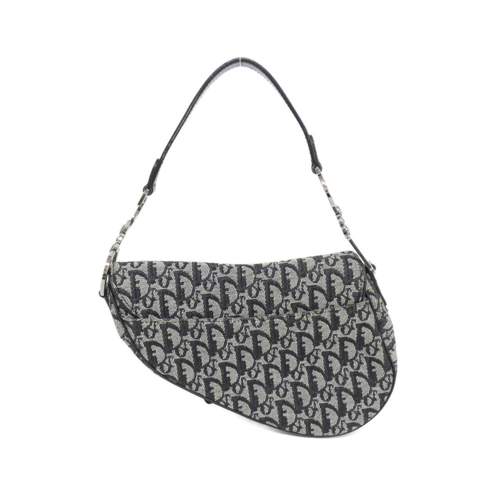 Christian Dior Black Canvas Shoulder Bag  