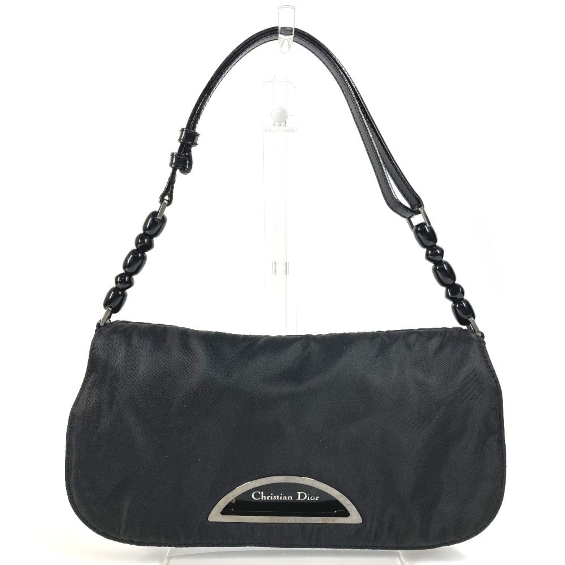 Christian Dior Black Monogram Nylon Pouch Shoulder Bag  
