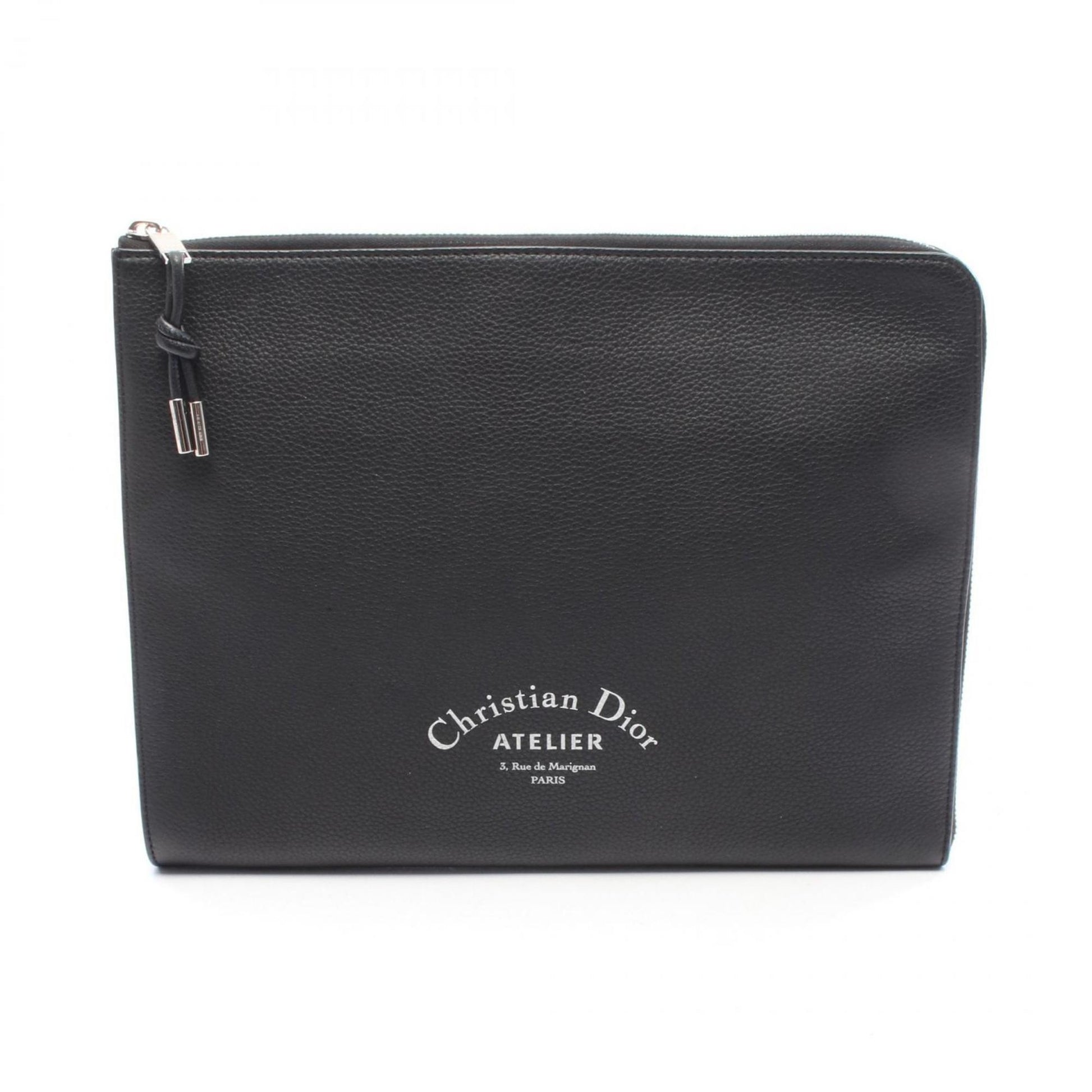 Christian Dior Black Leather Clutch Bag  