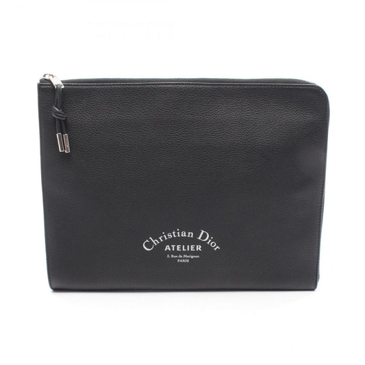 Christian Dior Black Leather Clutch Bag  