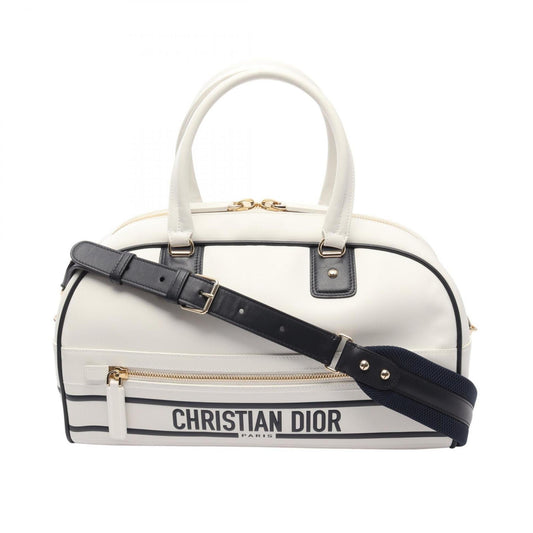 Christian Dior Black White Leather Handbag  