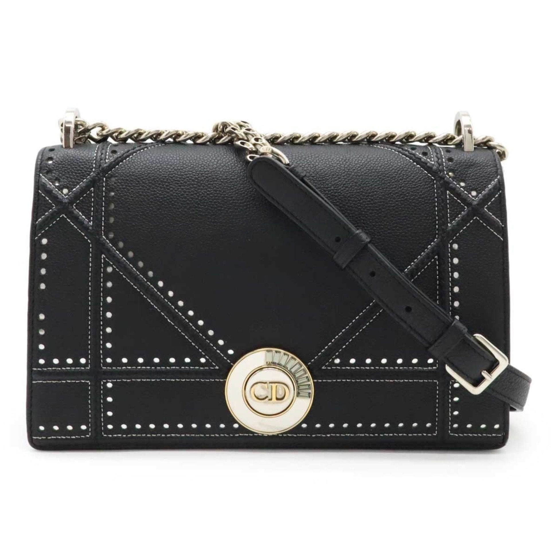 Christian Dior Black Leather Shoulder Bag  