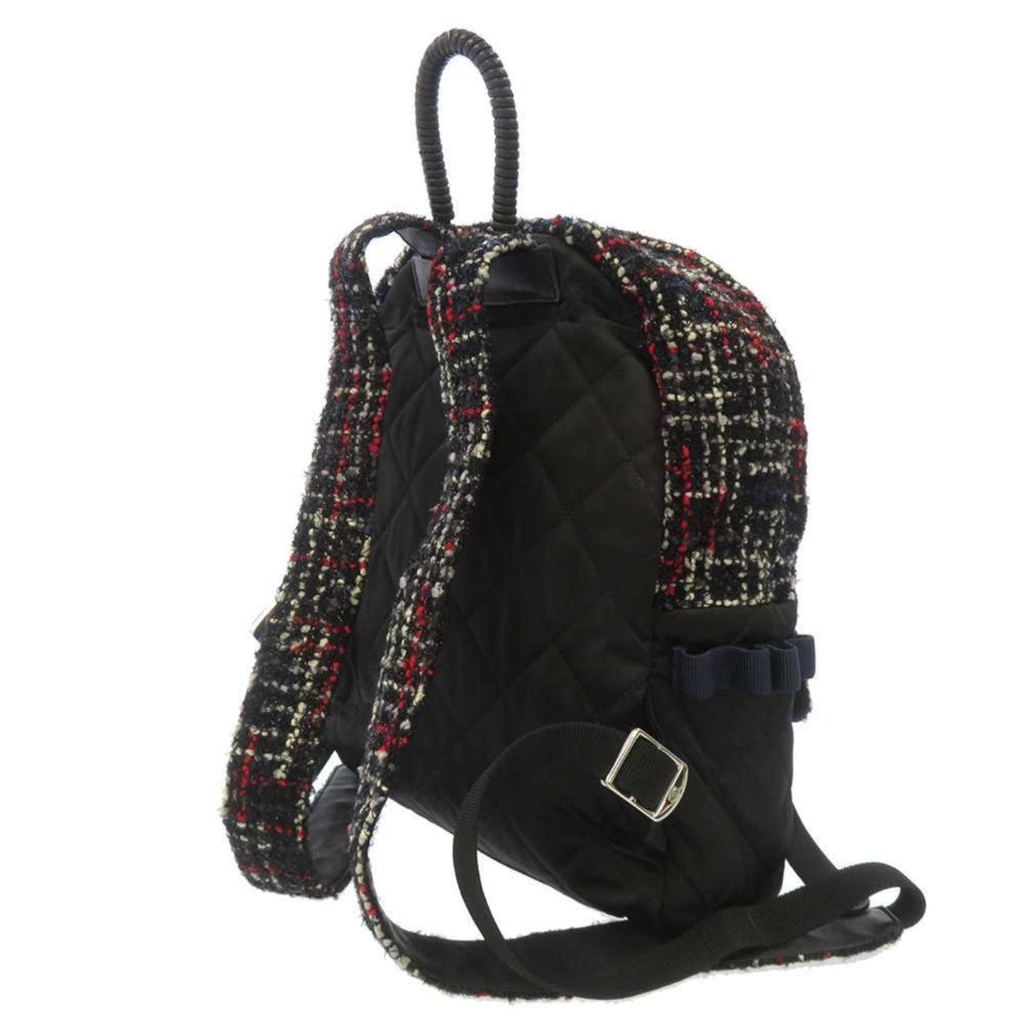CHANEL Backpack Matelasse Coco Mark Nylon Tweed A91964 Black