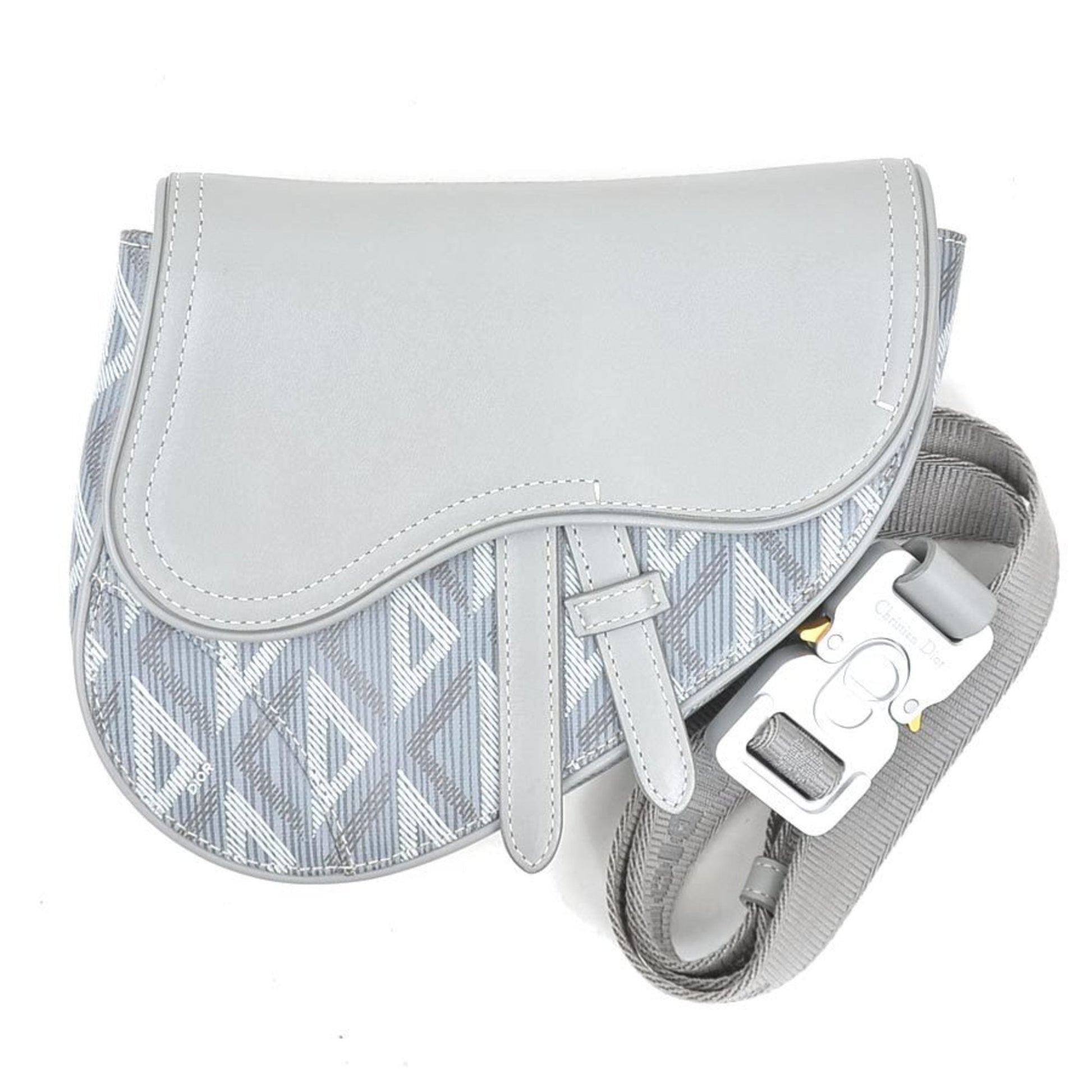 Christian Dior Gray Leather Sling Bag  