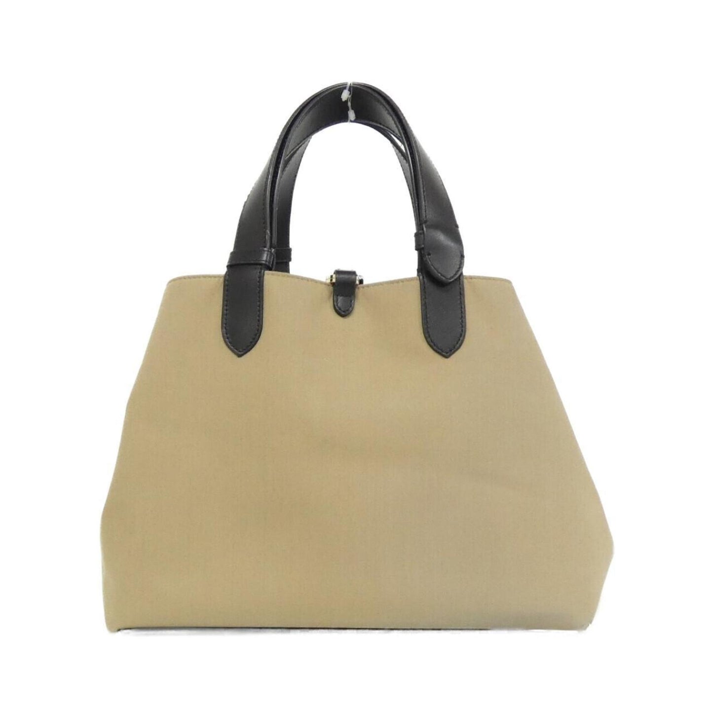 Christian Dior Beige Black Cotton Leather Handbag  