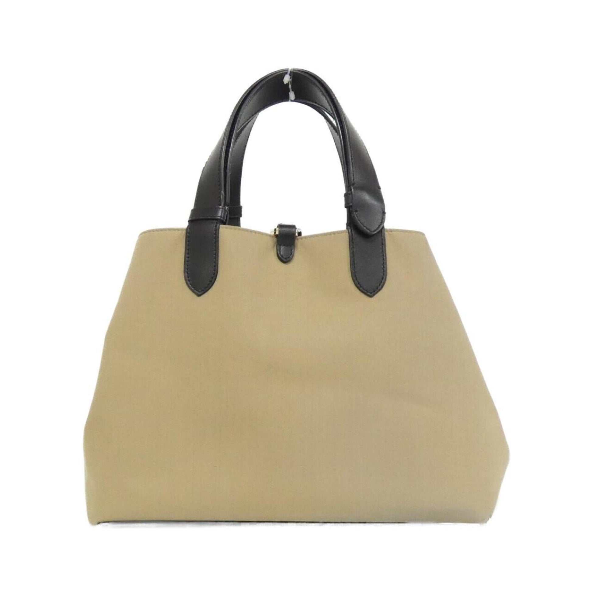 Christian Dior Beige Black Cotton Leather Handbag  