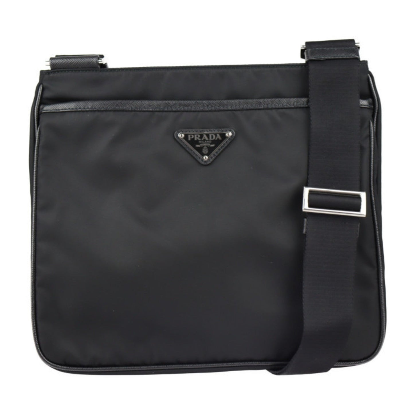 Prada shoulder Bag nylon black silver metal fittings