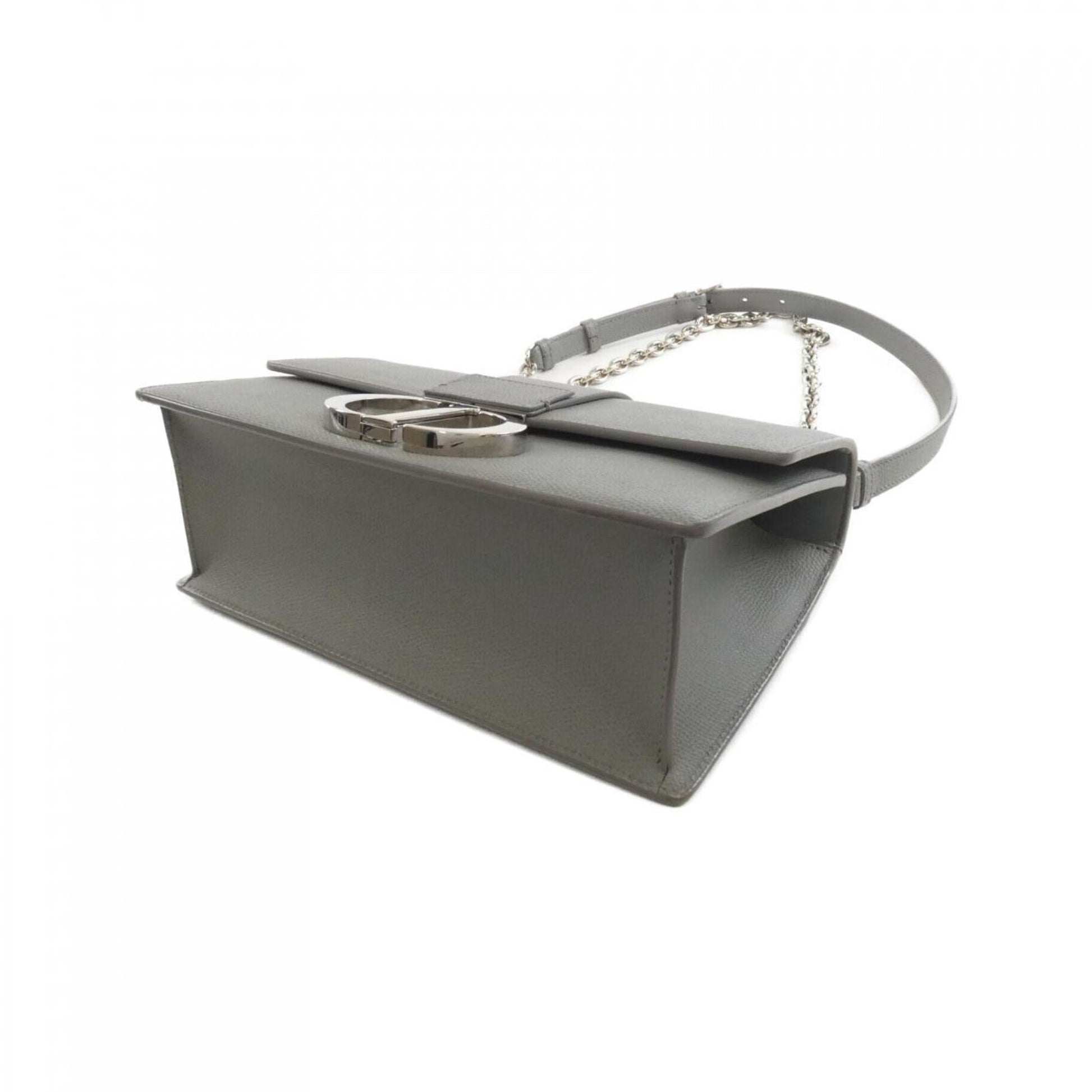 Christian Dior Gray Leather Shoulder Bag  