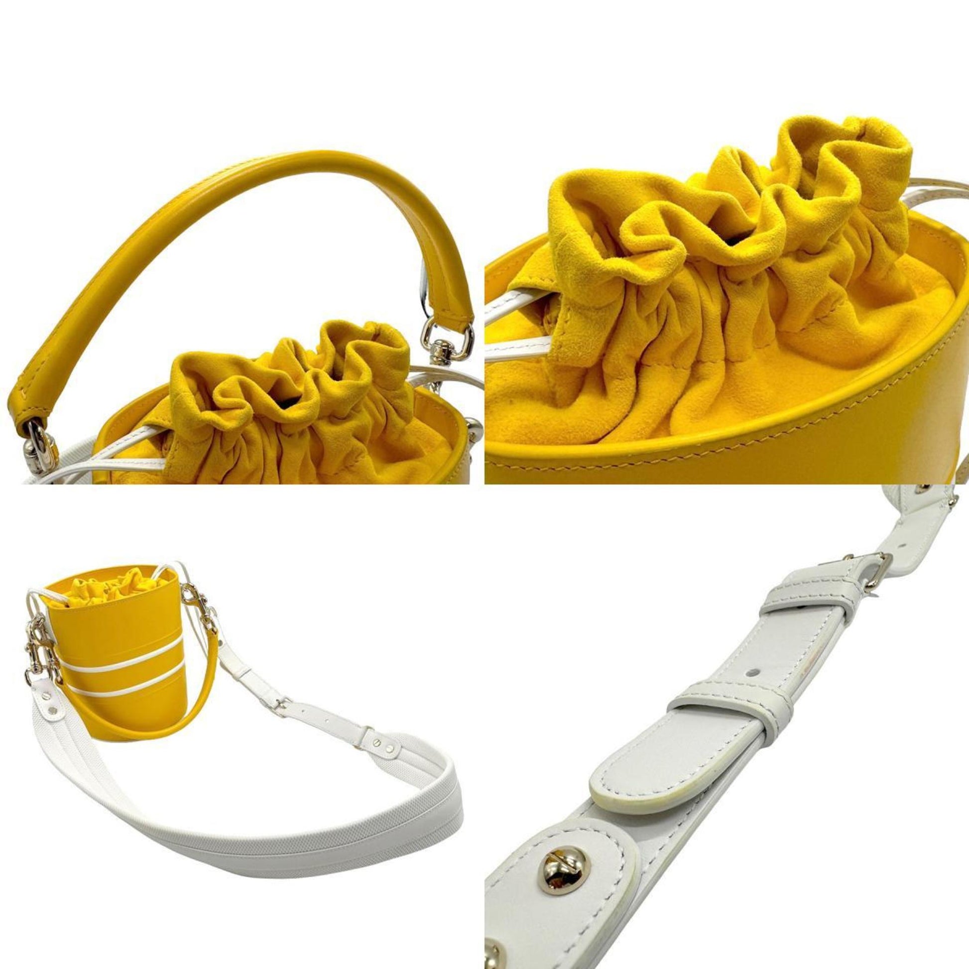Christian Dior Yellow Leather Handbag Shoulder Bag  