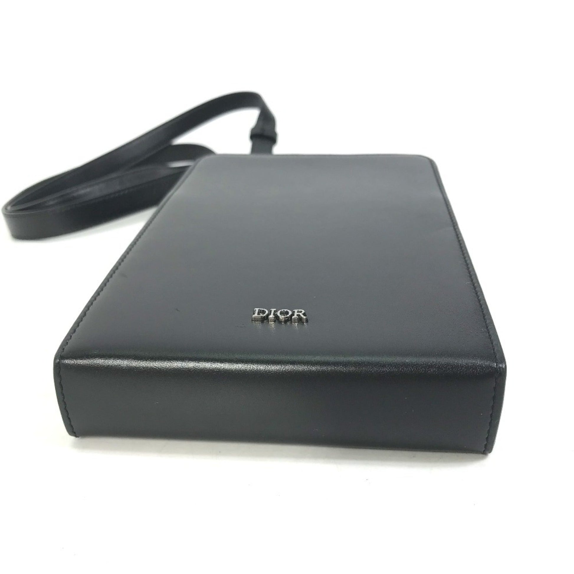 Christian Dior Black Leather Pochette Shoulder Bag  