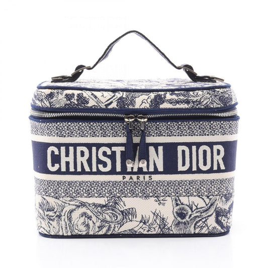 Christian Dior Navy White Canvas Handbag  