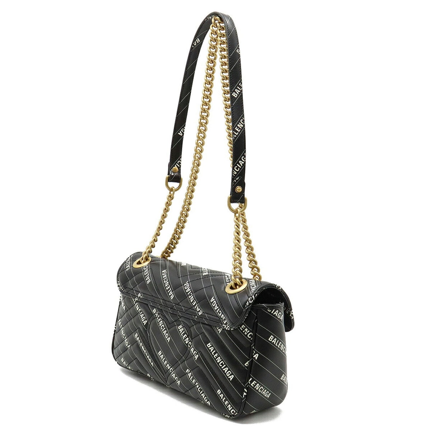 Gucci Balenciaga Collaboration GG Marmont The Hacker Project Small Bag Shoulder Black 443497