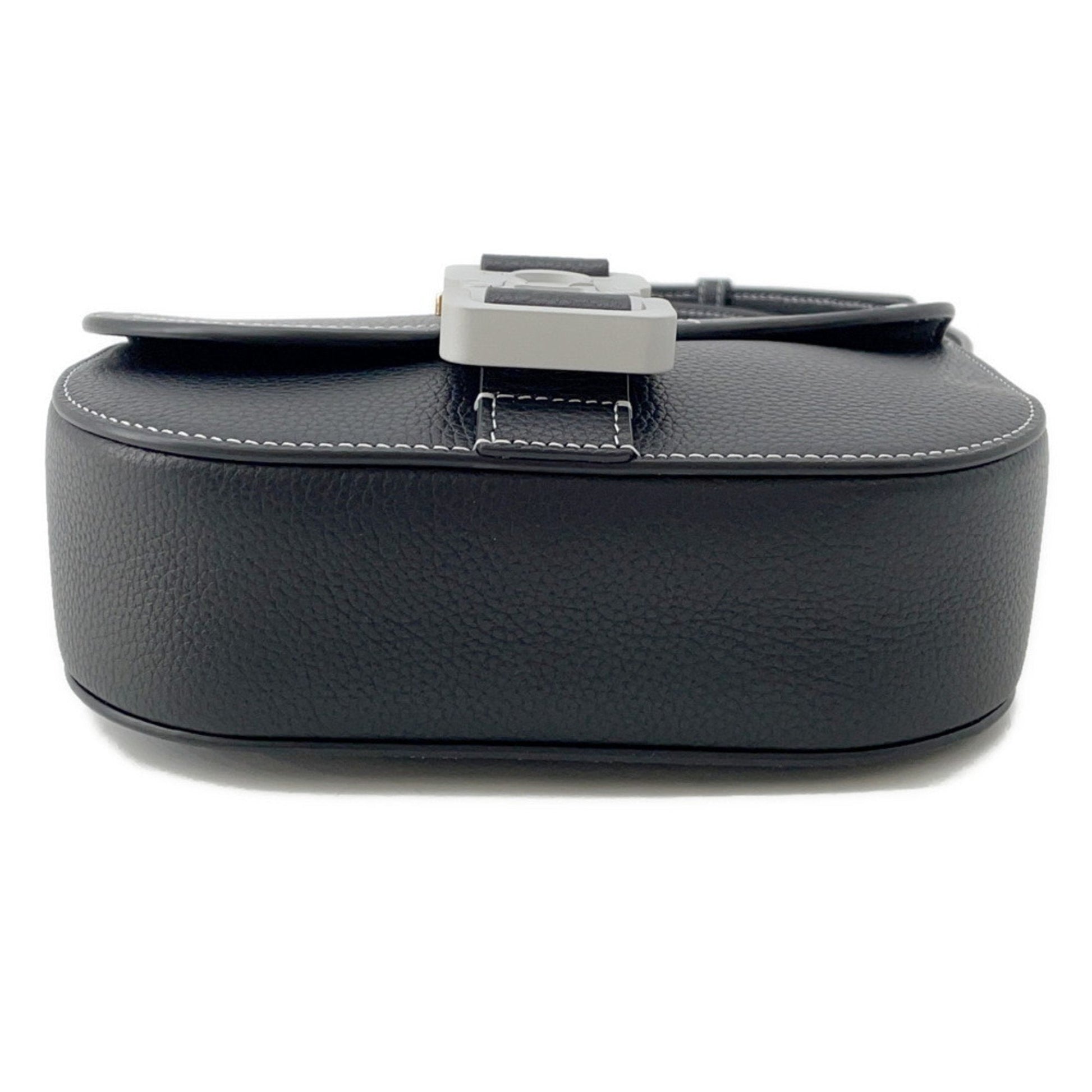 Christian Dior Black Leather Messenger Bag Saddle Bag Shoulder Bag  