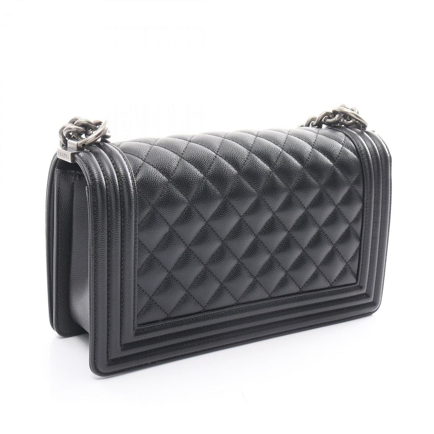 CHANEL Boy Chanel Matelasse Shoulder Bag Caviar Skin Women s Black A67086