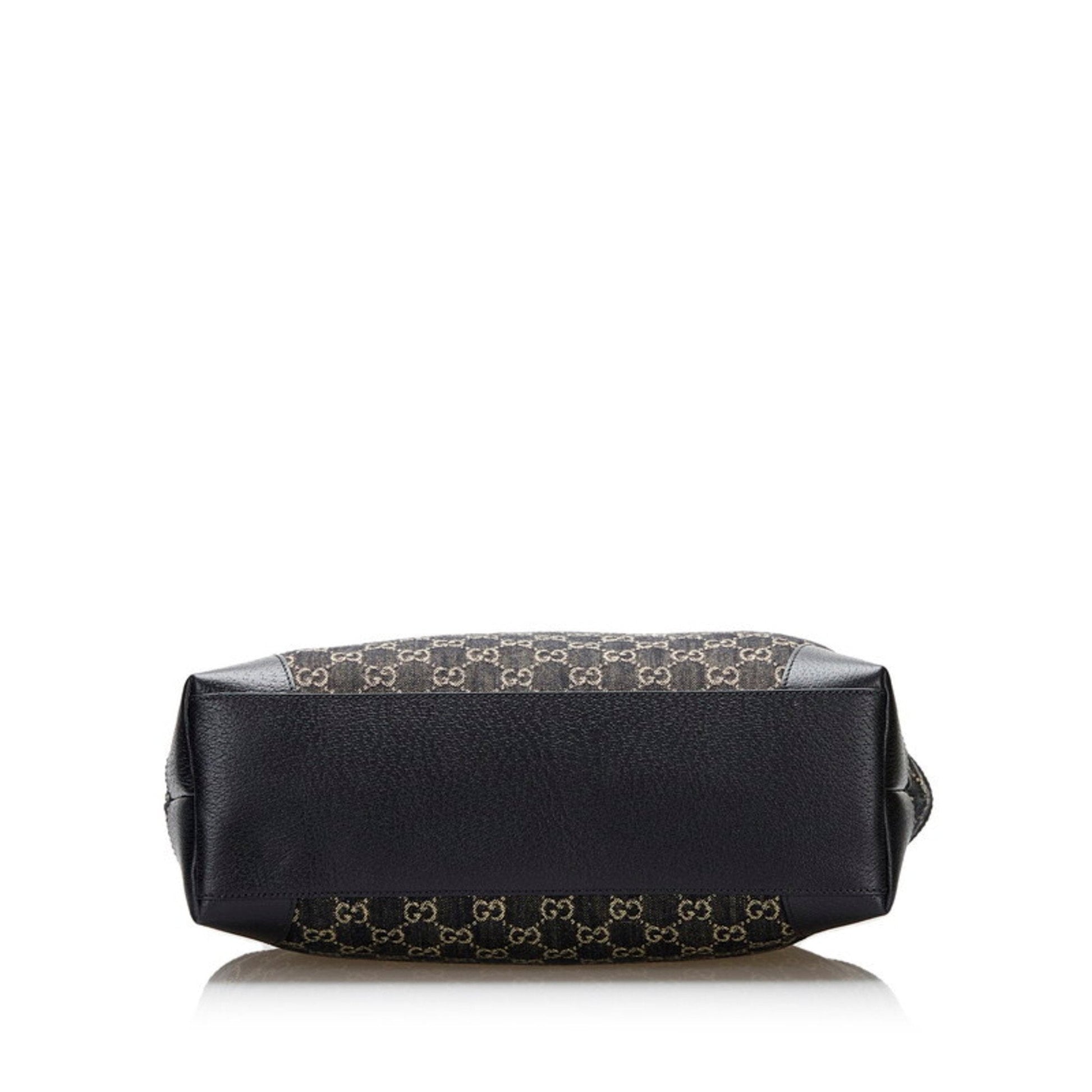 Gucci Black Leather Canvas Tote Style 33