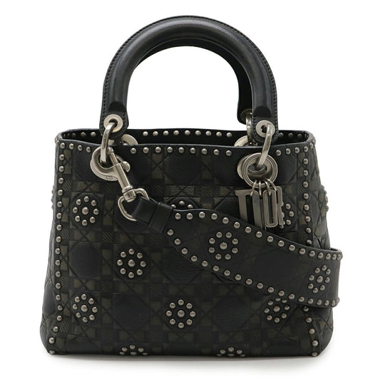 Christian Dior Black Khaki Leather Handbag Shoulder Bag  