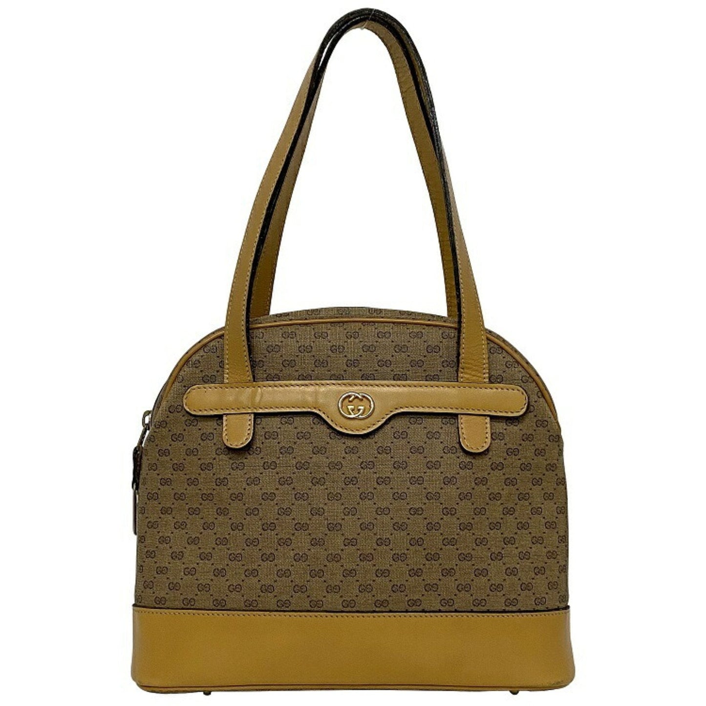 Gucci Boston Beige Leather PVC Boston Bag