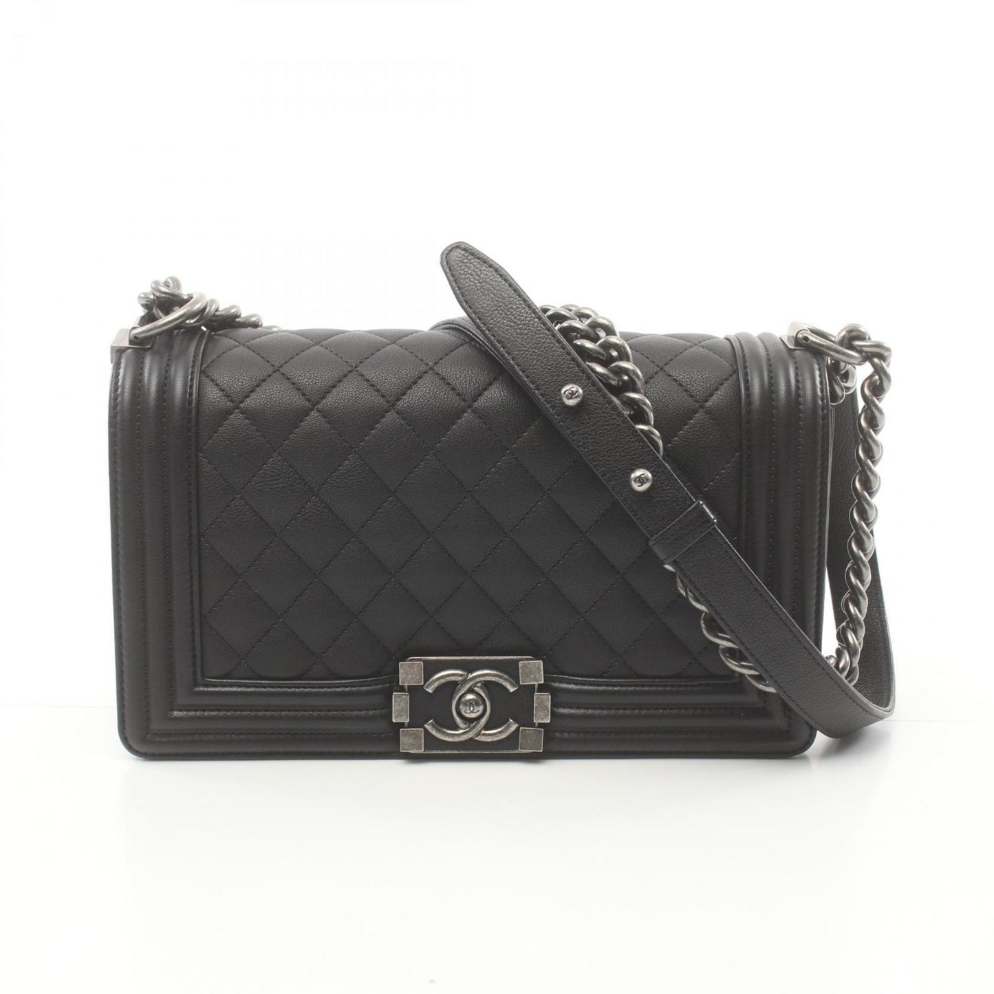 CHANEL Boy Chanel Shoulder Bag Caviar Skin Women s Black