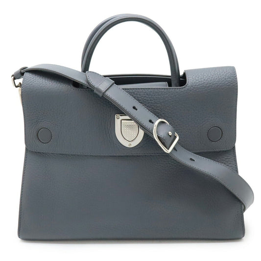 Christian Dior Gray Leather Handbag Shoulder Bag Tote Bag  