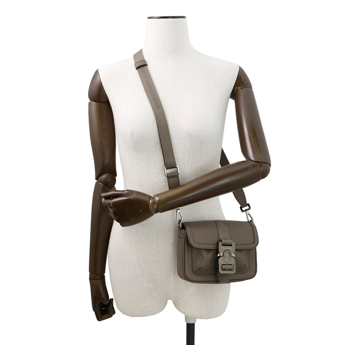 Christian Dior Olive Leather Shoulder Bag  