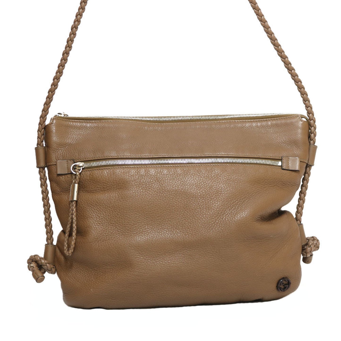 Gucci Brown Leather Shoulder Bag Style 4