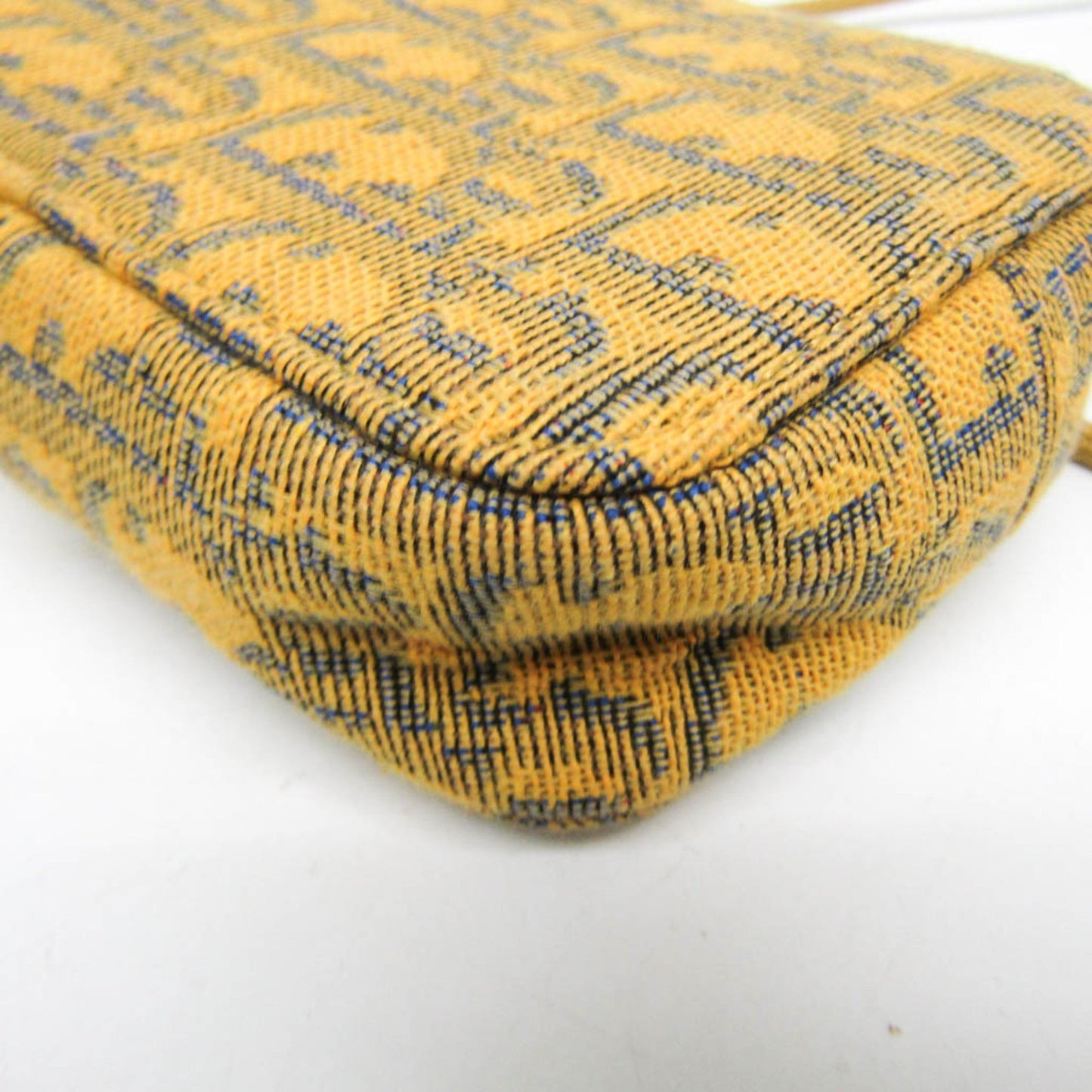 Christian Dior Yellow Leather Jacquard Pouch Shoulder Bag  