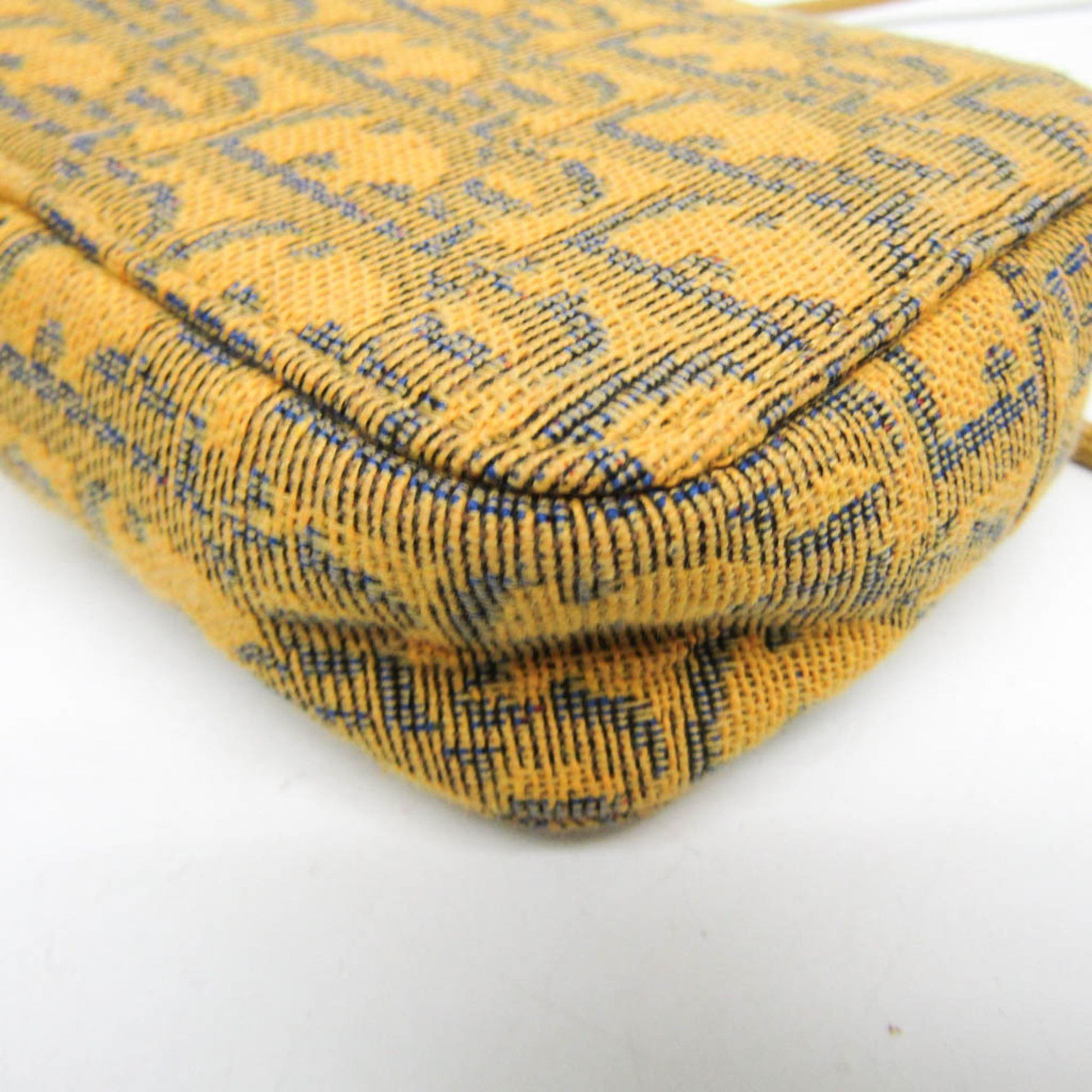 Christian Dior Yellow Leather Jacquard Pouch Shoulder Bag  
