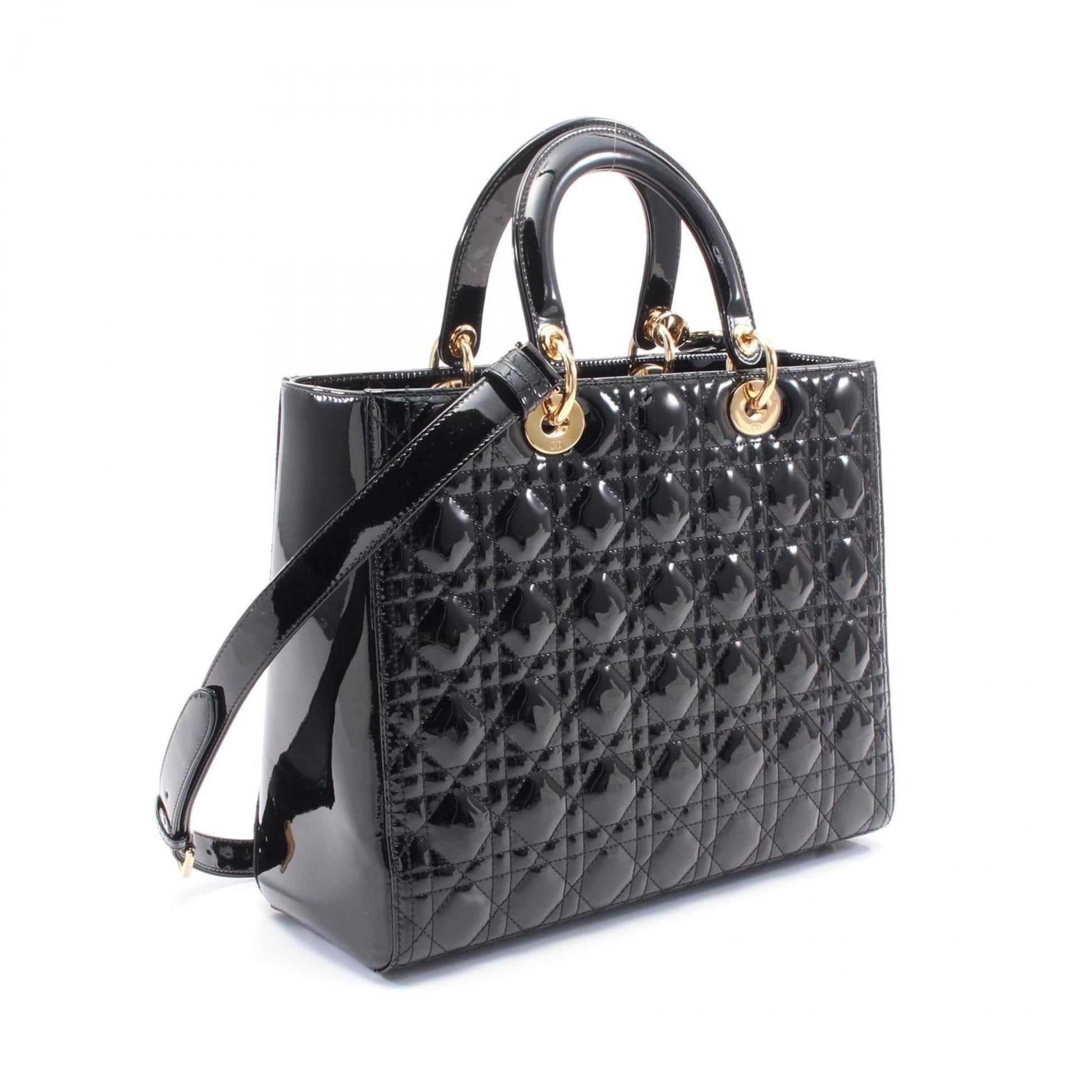 Christian Dior Black Patent Leather Handbag  