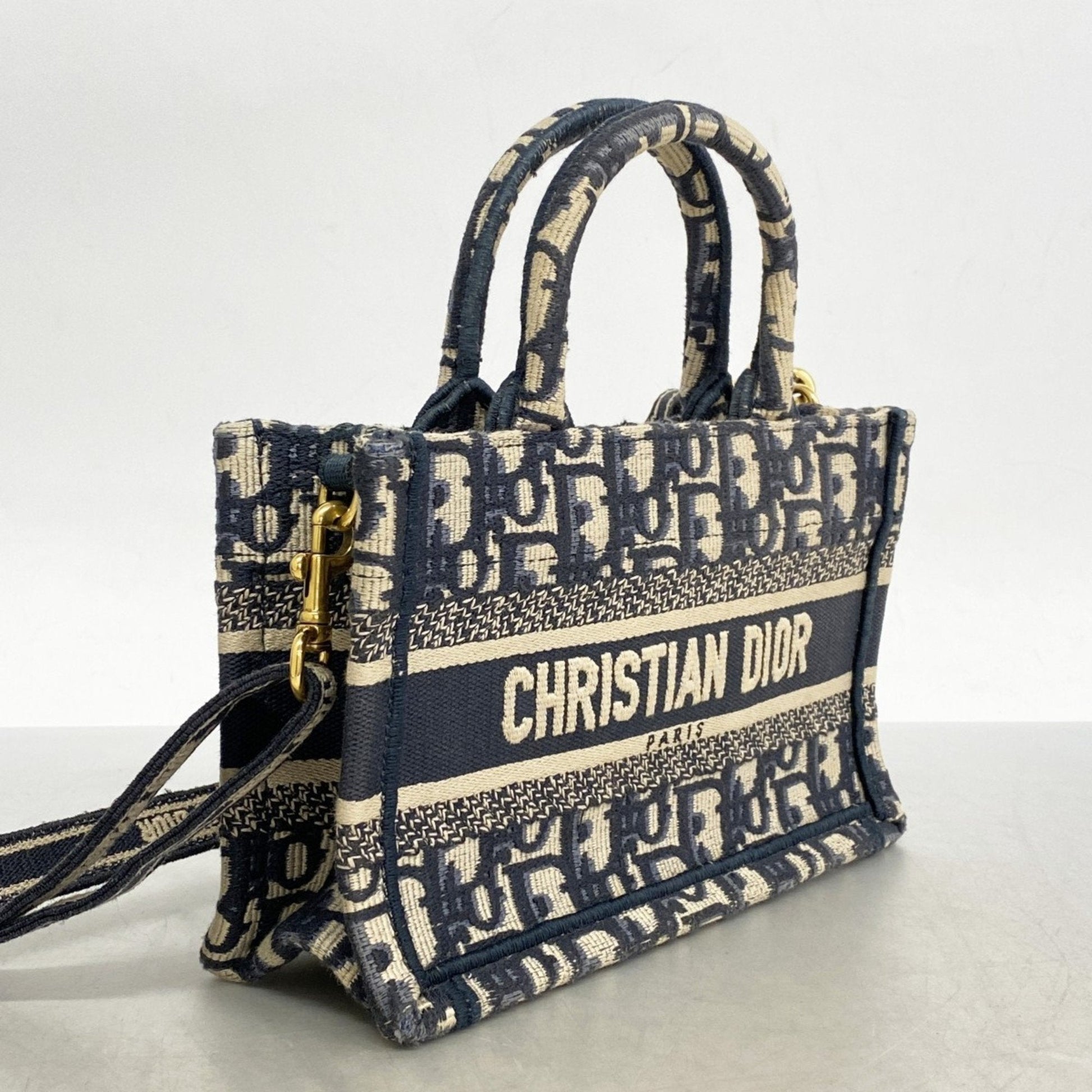 Christian Dior Navy Canvas Handbag  