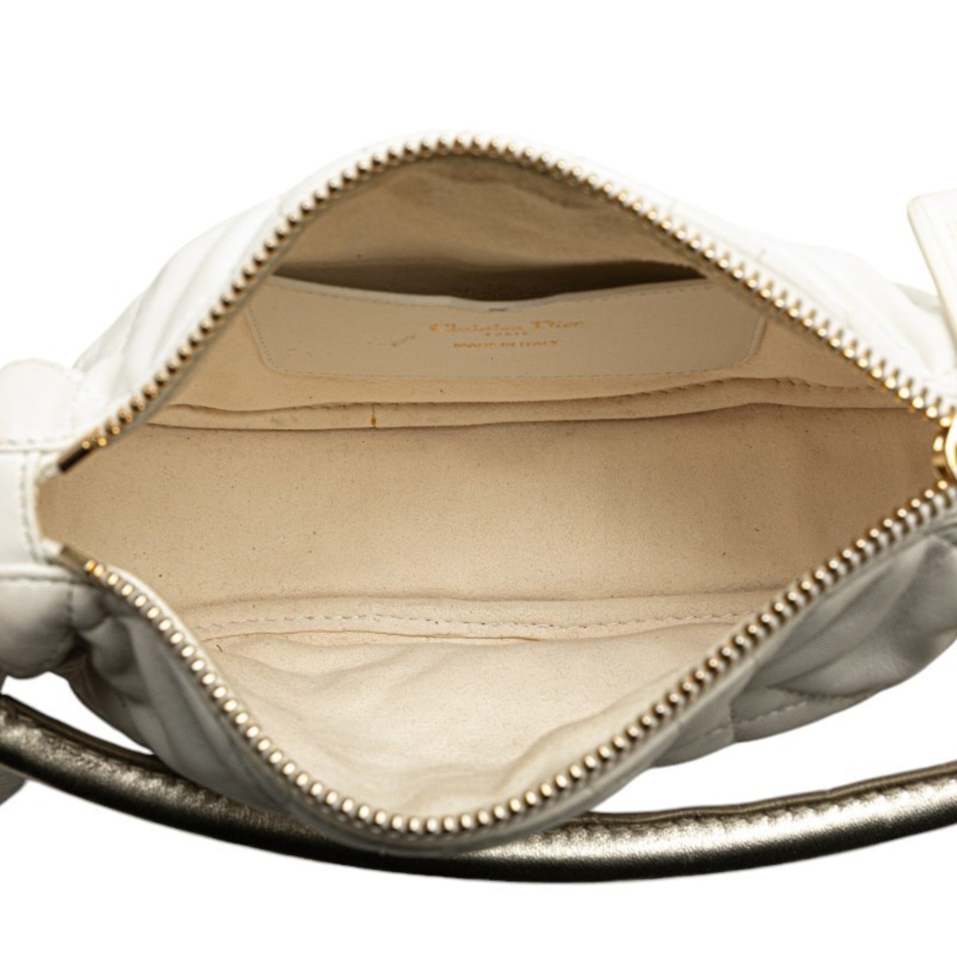 Christian Dior White Leather Shoulder Bag  
