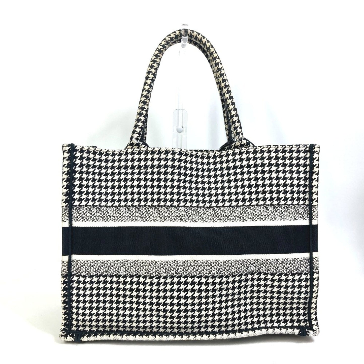 Christian Dior Black White Canvas Shoulder Bag Tote Bag  