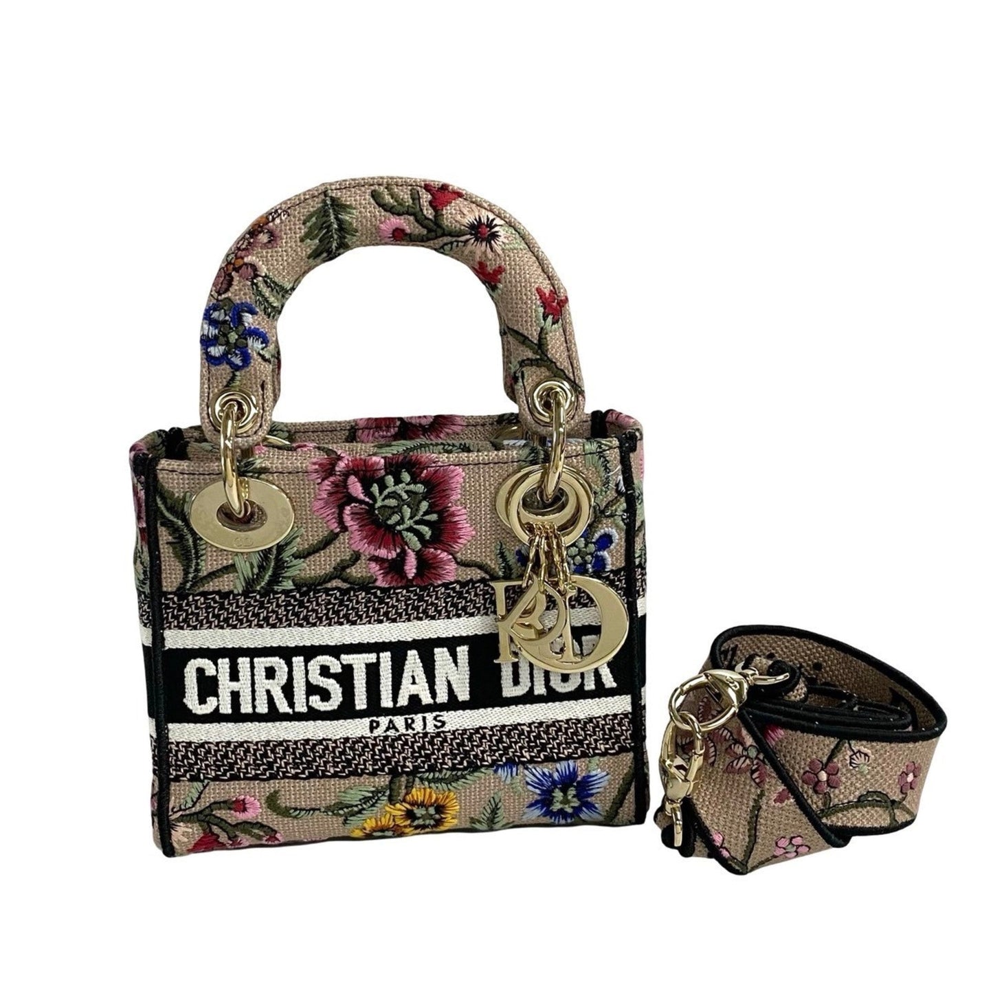 Christian Dior Beige Canvas Shoulder Bag  