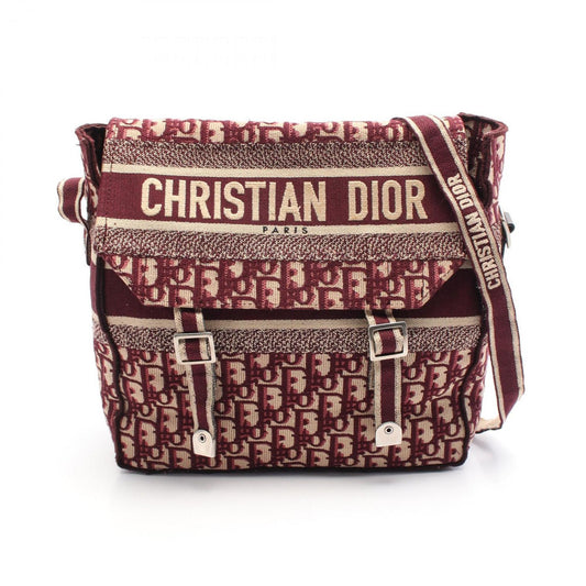 Christian Dior Beige Bordeaux Canvas Shoulder Bag  