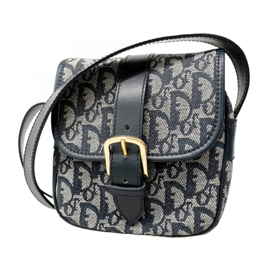 Christian Dior Navy Canvas Shoulder Bag  